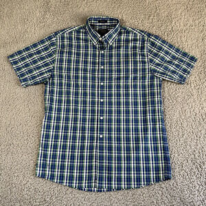 Pendleton Shirt Men's Large Plaid Button Up Fremont Cotton‎ Short Sleeve Casual